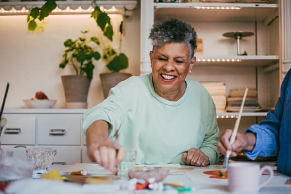 woman working on a craft